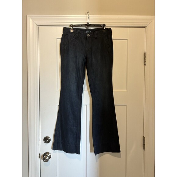 Ann Taylor Loft Modern Flare Dark Denim Jeans Size 6 Low Rise Y2K Stretch City - Picture 1 of 9